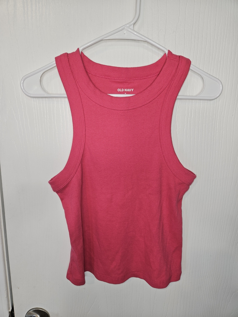 Old Navy Women's Hot Pink Ribbed Crop Tank Top